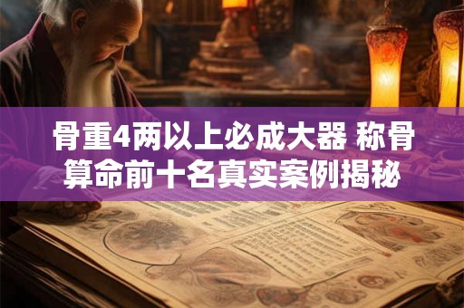 骨重4两以上必成大器 称骨算命前十名真实案例揭秘