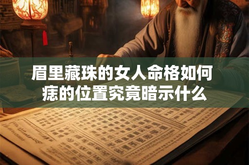 眉里藏珠的女人命格如何 痣的位置究竟暗示什么