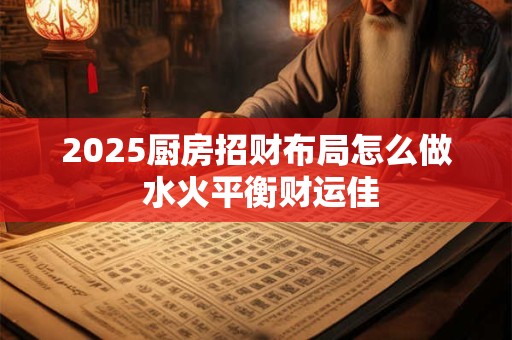 2025厨房招财布局怎么做 水火平衡财运佳