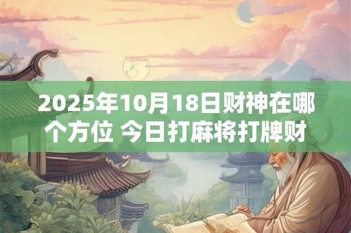 2025年10月18日财神在哪个方位 今日打麻将打牌财运方位