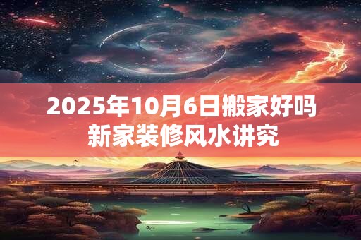 2025年10月6日搬家好吗 新家装修风水讲究