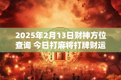2025年2月13日财神方位查询 今日打麻将打牌财运方位