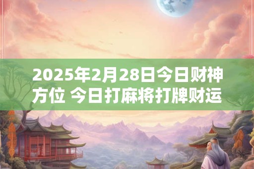 2025年2月28日今日财神方位 今日打麻将打牌财运方位