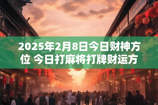 2025年2月8日今日财神方位 今日打麻将打牌财运方位