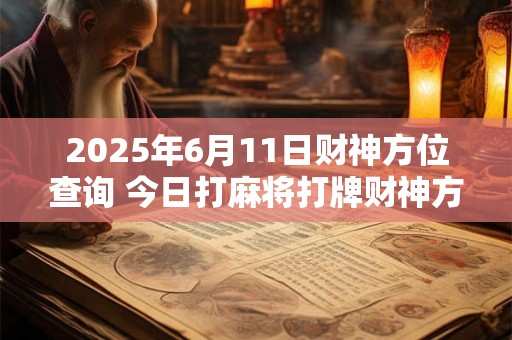 详细阅读:2025年6月11日财神方位查询 今日打麻将打牌财神方位 2025年6月11日财神方位查询 今日打麻将打牌财神方位