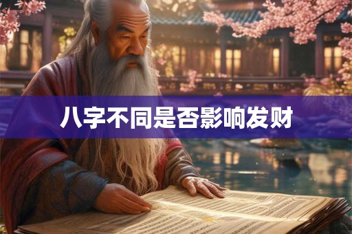八字不同是否影响发财