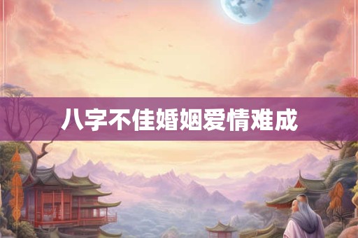 八字不佳婚姻爱情难成