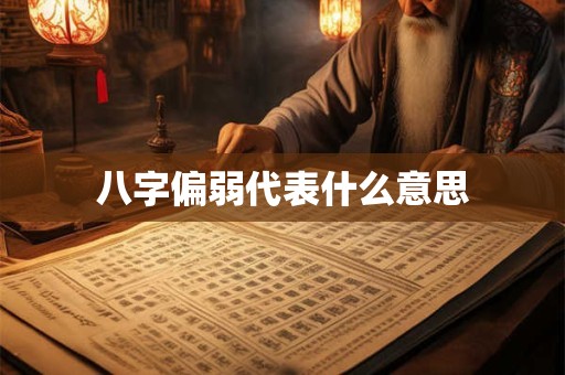 八字偏弱代表什么意思