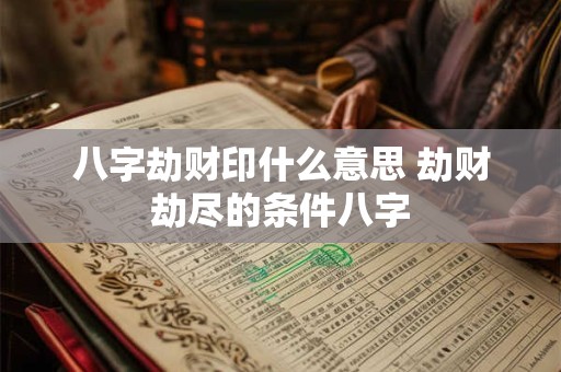 八字劫财印什么意思 劫财劫尽的条件八字