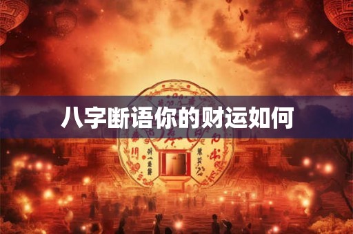 八字断语你的财运如何