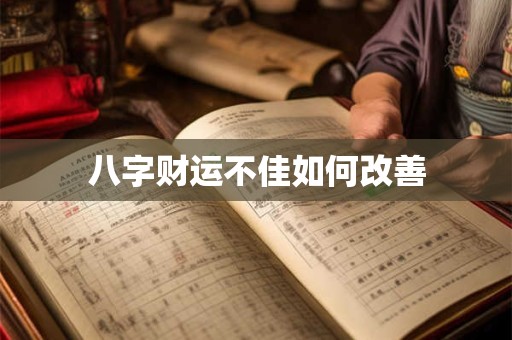 八字财运不好怎么办