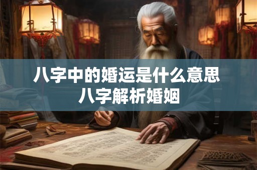 八字中的婚运是什么意思 八字解析婚姻