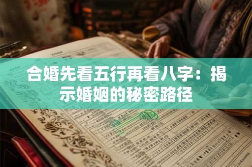 详细阅读:合婚先看五行再看八字:揭示婚姻的秘密路径 合婚先看五行再看八字:揭示婚姻的秘密路径