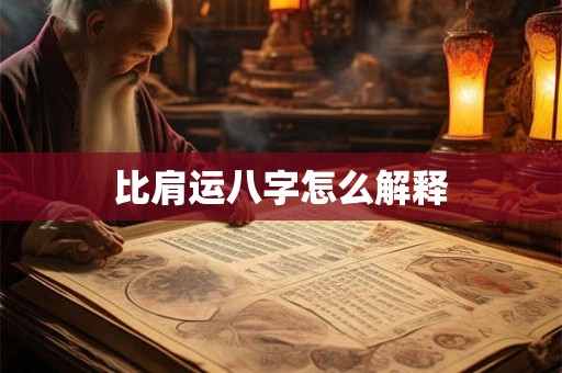 比肩运八字怎么解释