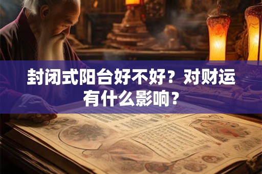 封闭式阳台好不好？对财运有什么影响？