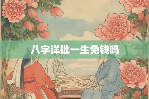 八字详批一生免钱吗