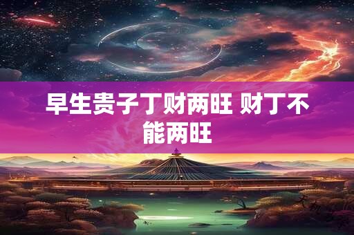 早生贵子丁财两旺 财丁不能两旺