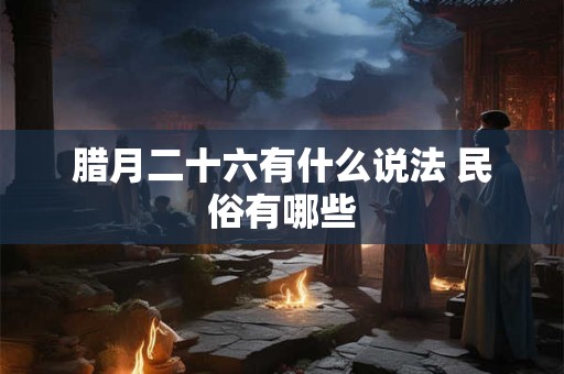 腊月二十六有什么说法 民俗有哪些