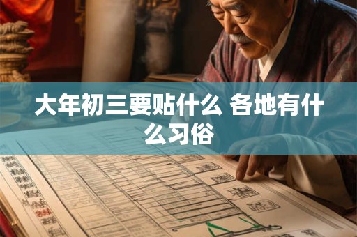 大年初三要贴什么 各地有什么习俗