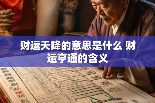 财运天降的意思是什么 财运亨通的含义