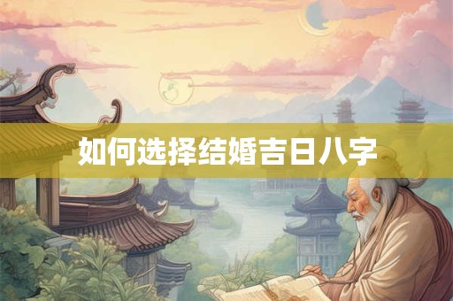 如何选择结婚吉日八字