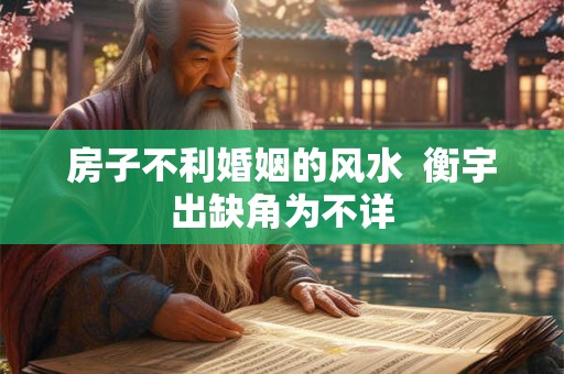 房子不利婚姻的风水  衡宇出缺角为不详