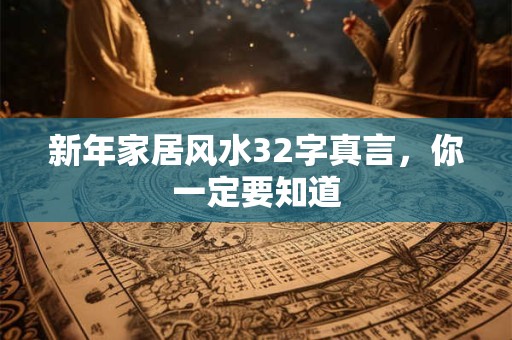 新年家居风水32字真言，你一定要知道
