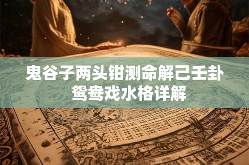 鬼谷子两头钳测命解己壬卦  鸳鸯戏水格详解