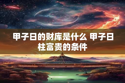 甲子日的财库是什么 甲子日柱富贵的条件