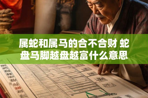属蛇和属马的合不合财 蛇盘马脚越盘越富什么意思