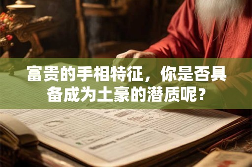 富贵的手相特征，你是否具备成为土豪的潜质呢？