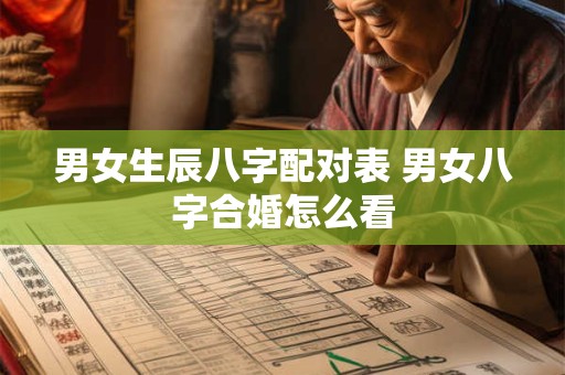 男女生辰八字配对表 男女八字合婚怎么看