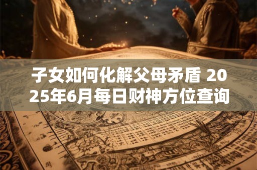 子女如何化解父母矛盾 2025年6月每日财神方位查询表