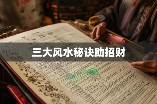 三大风水秘诀助招财