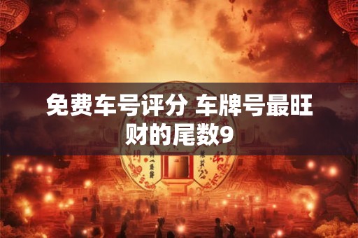 免费车号评分 车牌号最旺财的尾数9