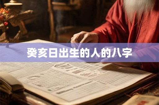 癸亥日出生的人的八字