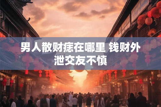 男人散财痣在哪里 钱财外泄交友不慎
