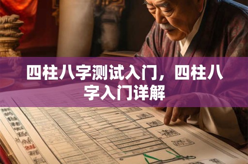 四柱八字测试入门，四柱八字入门详解