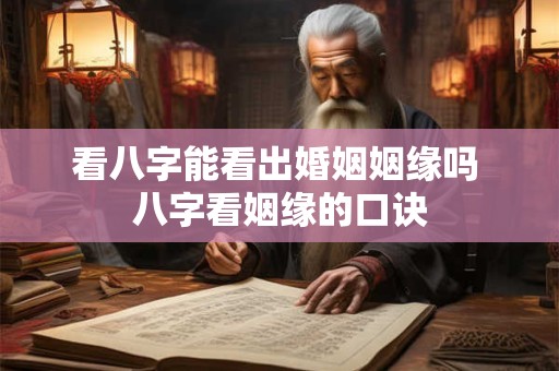 看八字能看出婚姻姻缘吗 八字看姻缘的口诀