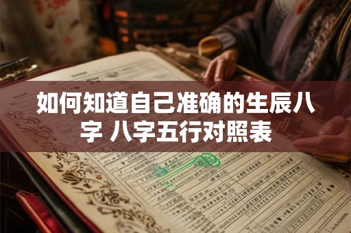 如何知道自己准确的生辰八字 八字五行对照表