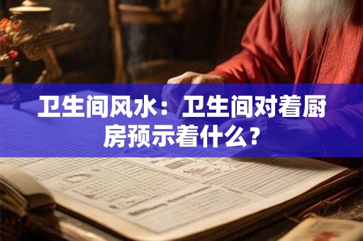 卫生间风水：卫生间对着厨房预示着什么？