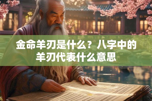 金命羊刃是什么？八字中的羊刃代表什么意思