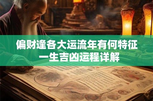 偏财逢各大运流年有何特征  一生吉凶运程详解