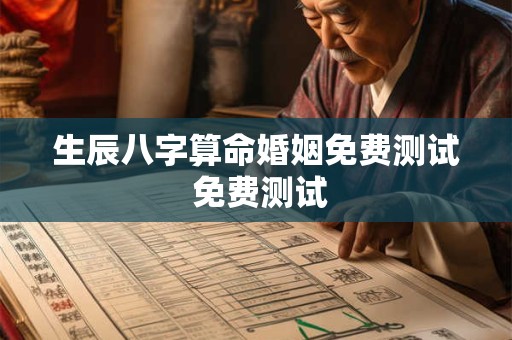 生辰八字算命婚姻免费测试 免费测试