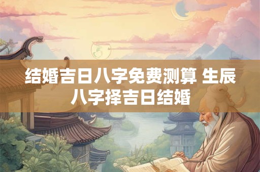 结婚吉日八字免费测算 生辰八字择吉日结婚