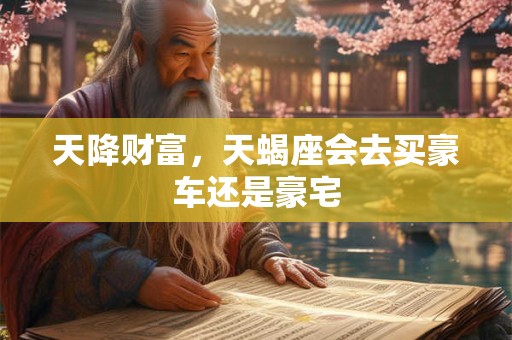 天降财富，天蝎座会去买豪车还是豪宅
