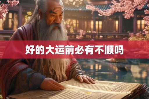 好的大运前必有不顺吗