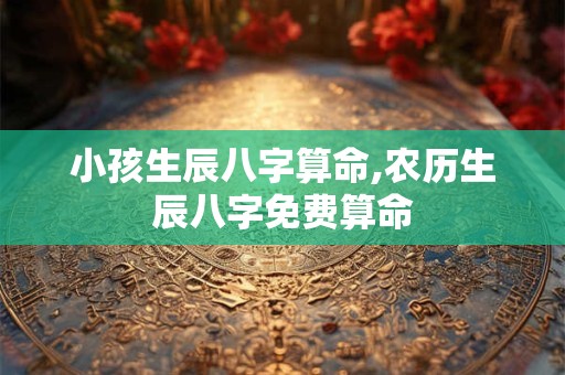 小孩生辰八字算命,农历生辰八字免费算命