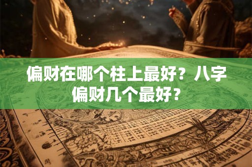 偏财在哪个柱上最好？八字偏财几个最好？