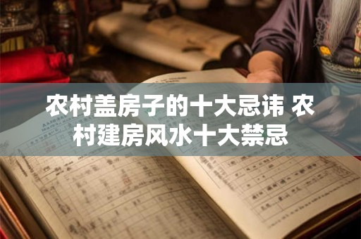 农村盖房子的十大忌讳 农村建房风水十大禁忌